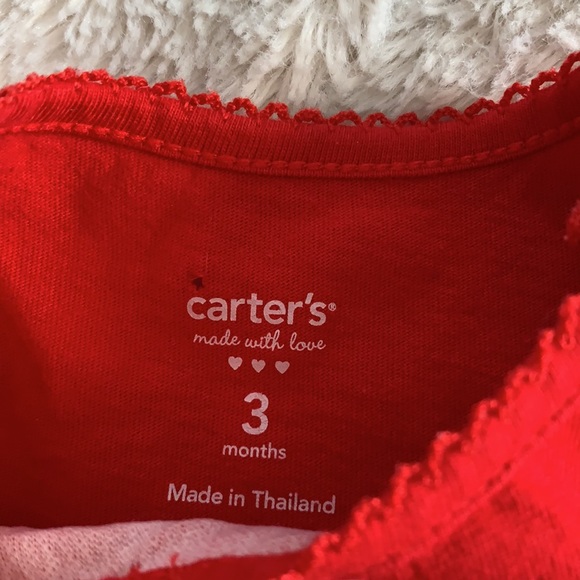 2 Carter’s Valentine’s Red Tops Baby 3m Hearts - Picture 11 of 12